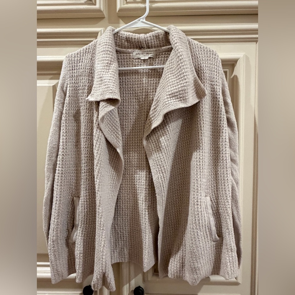 Barefoot Dreams CozyChic Lite Coastal Waffle Knit Open Front Cardigan